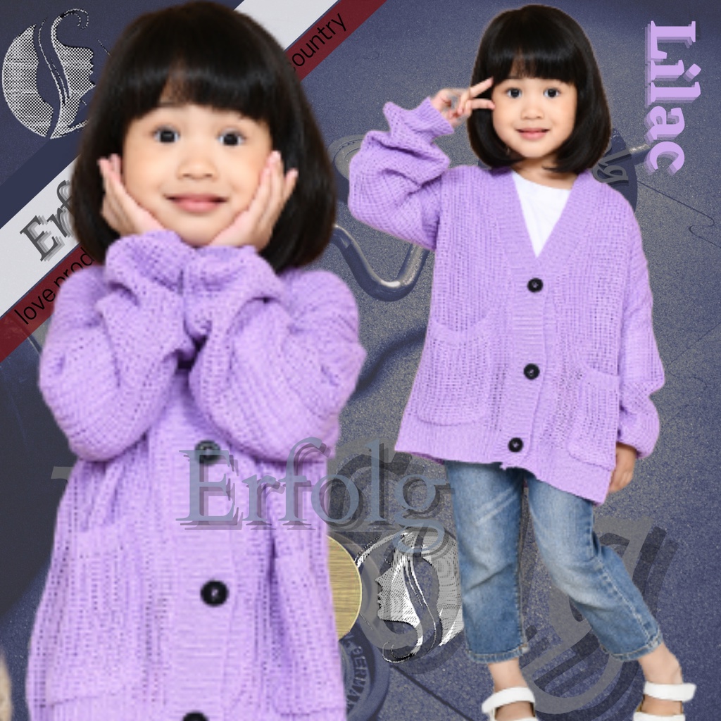 Cardigan LOCY Anak/Rajut Cardigan anak perempuan/Deandra Bahan Rajut Halus dan Tebal