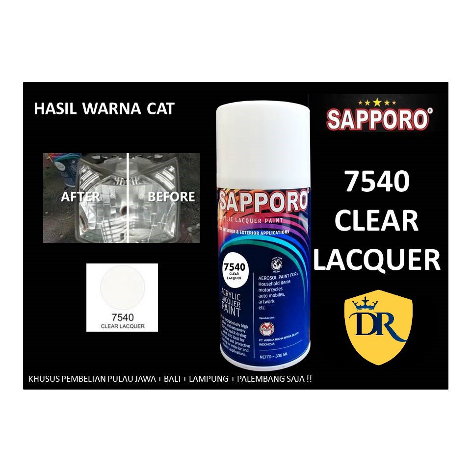 Sapporo Paint Clear Lacquer 7540 / Bening / cat semprot / pylox / pylox