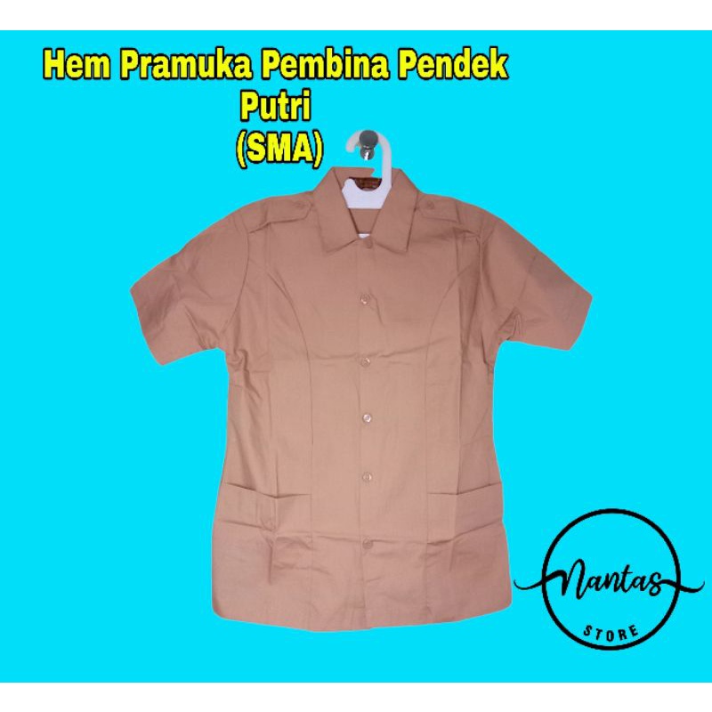 Seragam Pramuka Pembina Pendek SMA Merk SERAGAM Baju Pramuka SMA Perempuan Baju Pramuka Pembina Leng