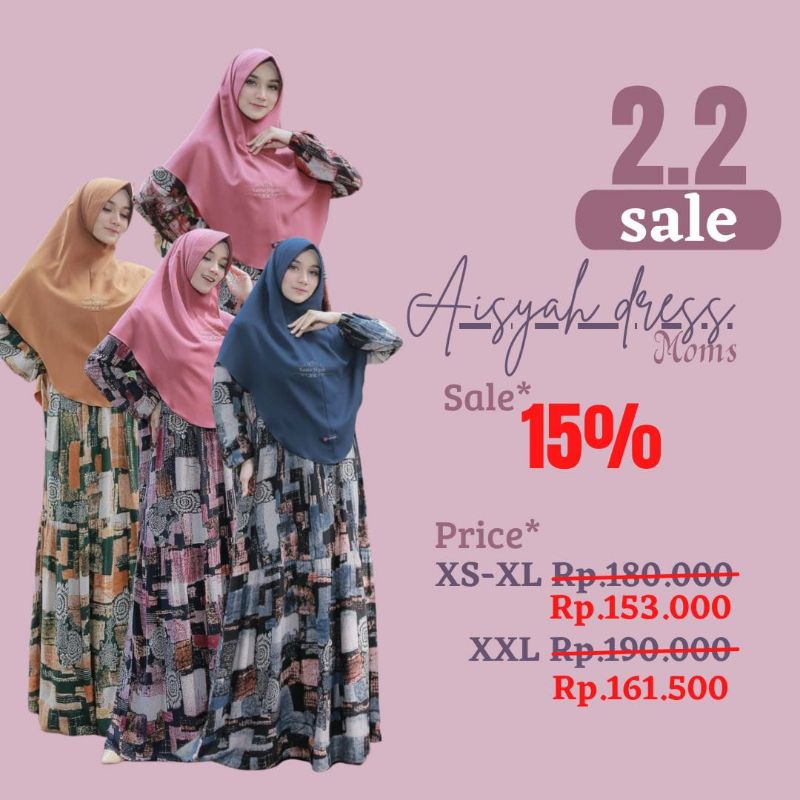 AISYAH DRESS / GAMIS DEWASA / COCOK UNTUK SEHARI HARI / ORIGINAL / BY FANIA HIJAB