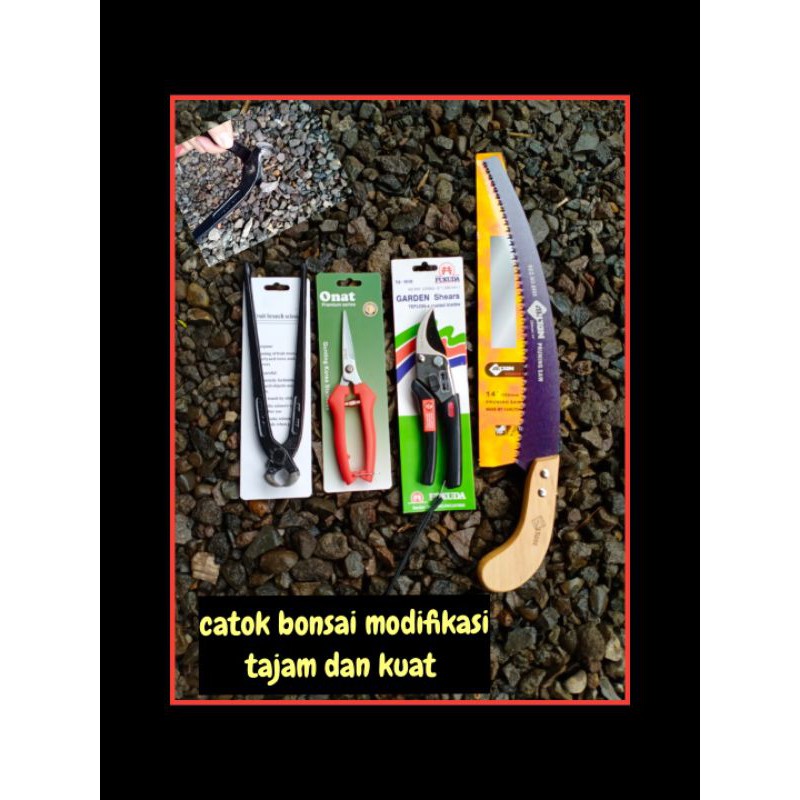 paket alat bonsai / gergaji lengkung / gunting dahan / catok bonsai