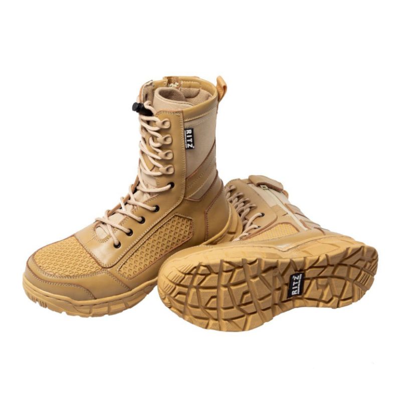 Sepatu PDL Warna Cream Gurun Kulit Sapi Asli Berkualitas Merk TXARMY Sepatu Dinas Lapangan Kemhan Satpol PP