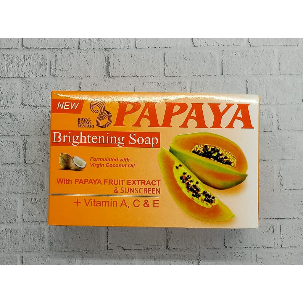 [BPOM] ^ KYRA ^ RDL Papaya Sabun Batang Brightening Soap Plus Virgin Coconut Oil - Net 135 gr