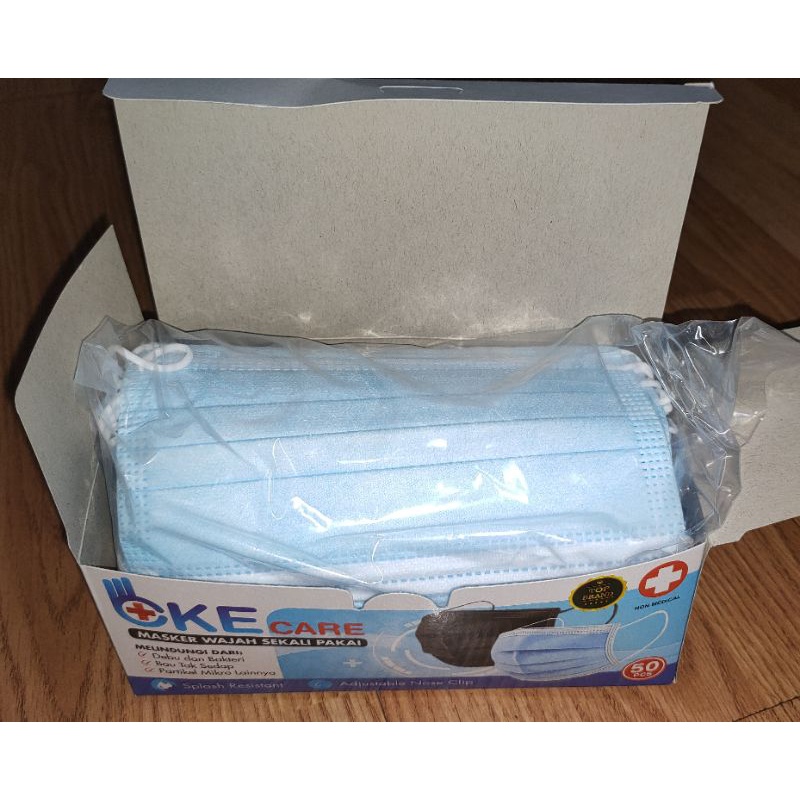 Masker Earloop 3PLY isi 50 pcs Biru
