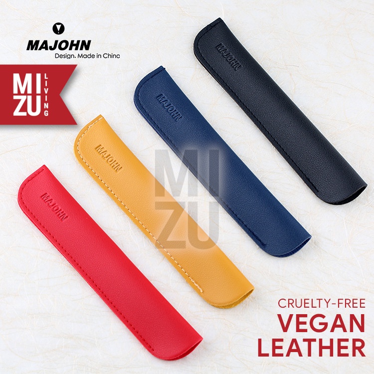 MAJOHN Vegan Leather Pen Sleeve Case Fountain Pen Protector Tempat Pensil Kulit Sintetis