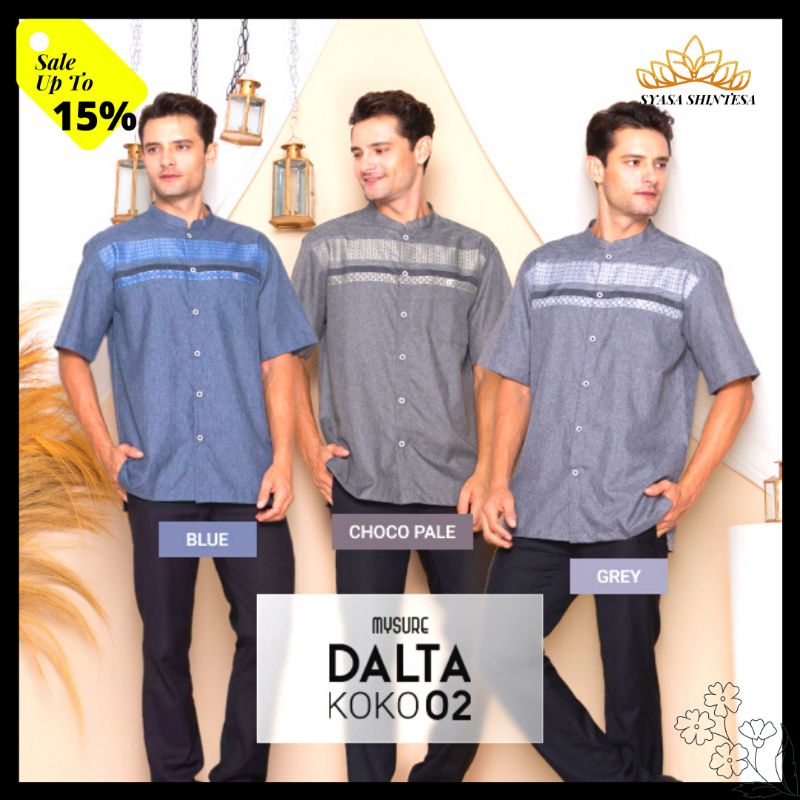 ATASAN BAJU KOKO PRIA LENGAN PENDEK DALTA KOKO 02 SUPER NYAMAN MODEL TERBARU 2022