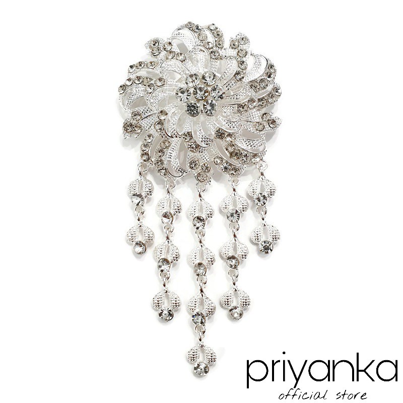 Bros Kebaya Susun Jumbo Flowie/Bros Penganten Bros Manten/Bros Besar/Bros Rumbai-New B - Putih