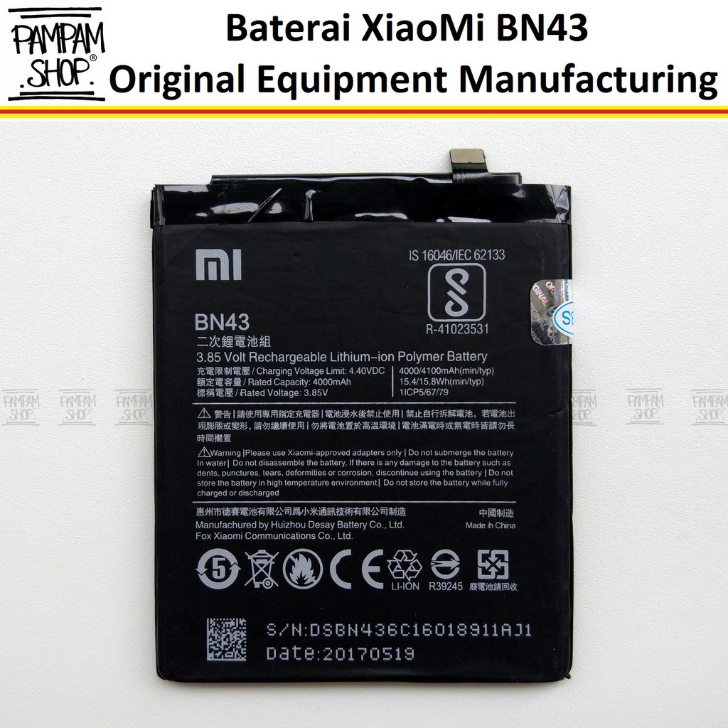 Baterai Handphone XiaoMi Redmi Note 4 Mediatek 4X BN43 BN