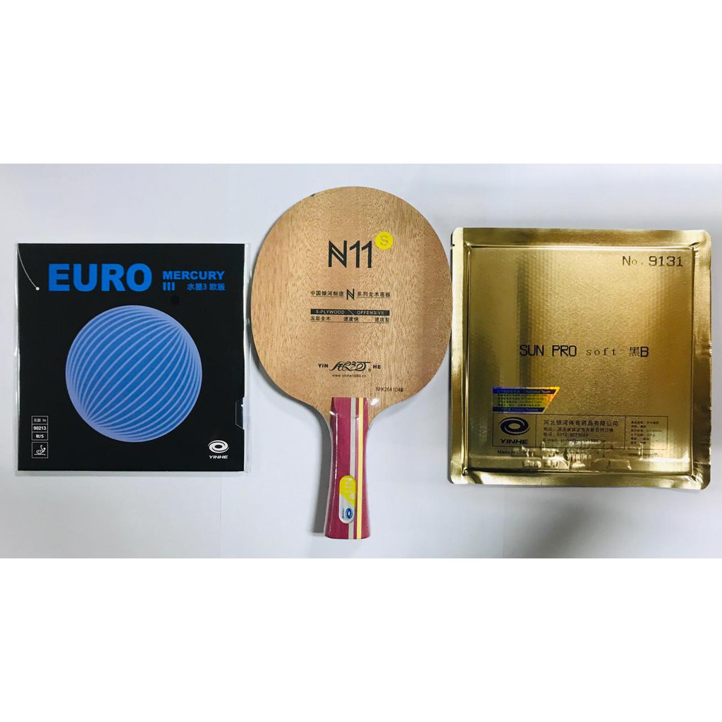 Setup Tenis Meja Pingpong Yinhe N11s Mercury 3 Euro Sun Pro Soft Full Set