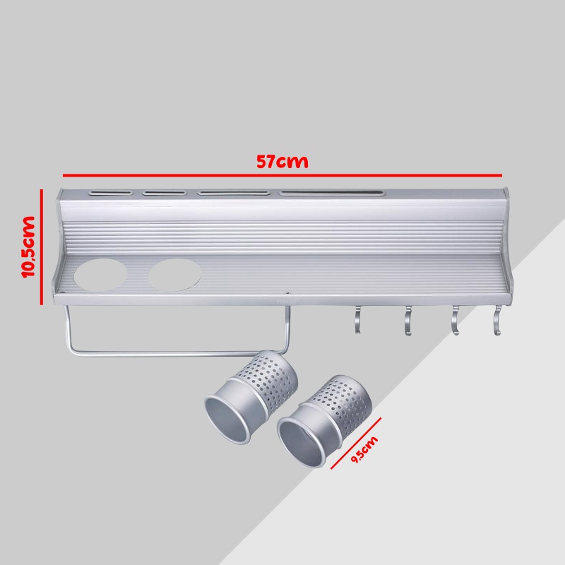 Rak Dinding Dapur Aluminium Multifungsi Modern Elegan WD