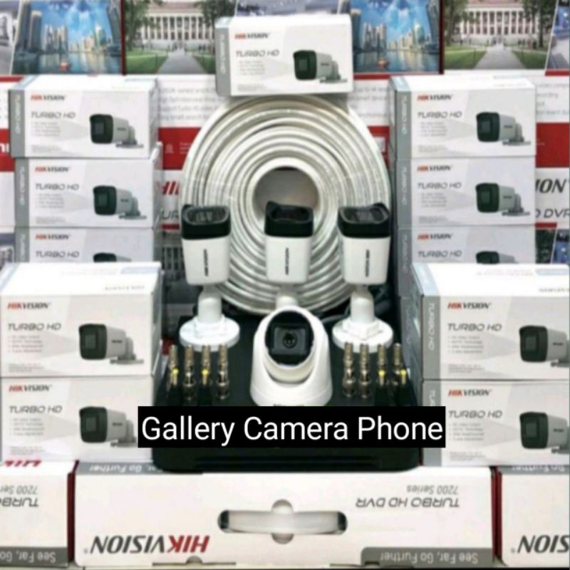 PAKET CCTV HIKVISION 4 CHANNEL 4 KAMERA TURBO HD 2MP 1080P KOMPLIT