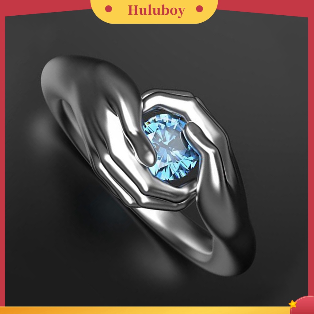 Hu Hu Hu Hu Hu Alat Bantu Pasang Kacamata♡ Cincin Bahan Alloy Anti Tarnish Hugging Cubic Zirconia Untuk Wanita