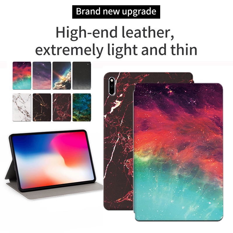 Untuk Huawei MatePad 10.4 (2020 /2022) BAH4-W09 BAH4-AL10 Casing Flip BAH3-W09 BAH3-AL00 BAH3-L09 BAH3-W59 Tablet Perlindungan Shockproof Stand Case Fashion Langit Berbintang Marmer Cover