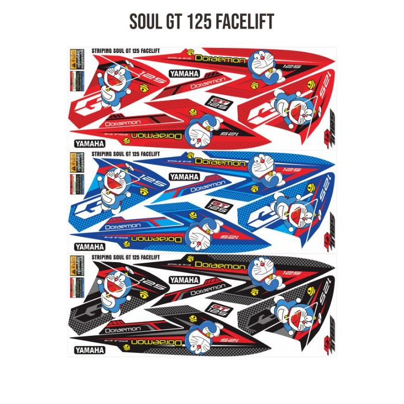 STRIPING/STICKER LIST BODY MOTOR MIO SOUL GT DORAEMON