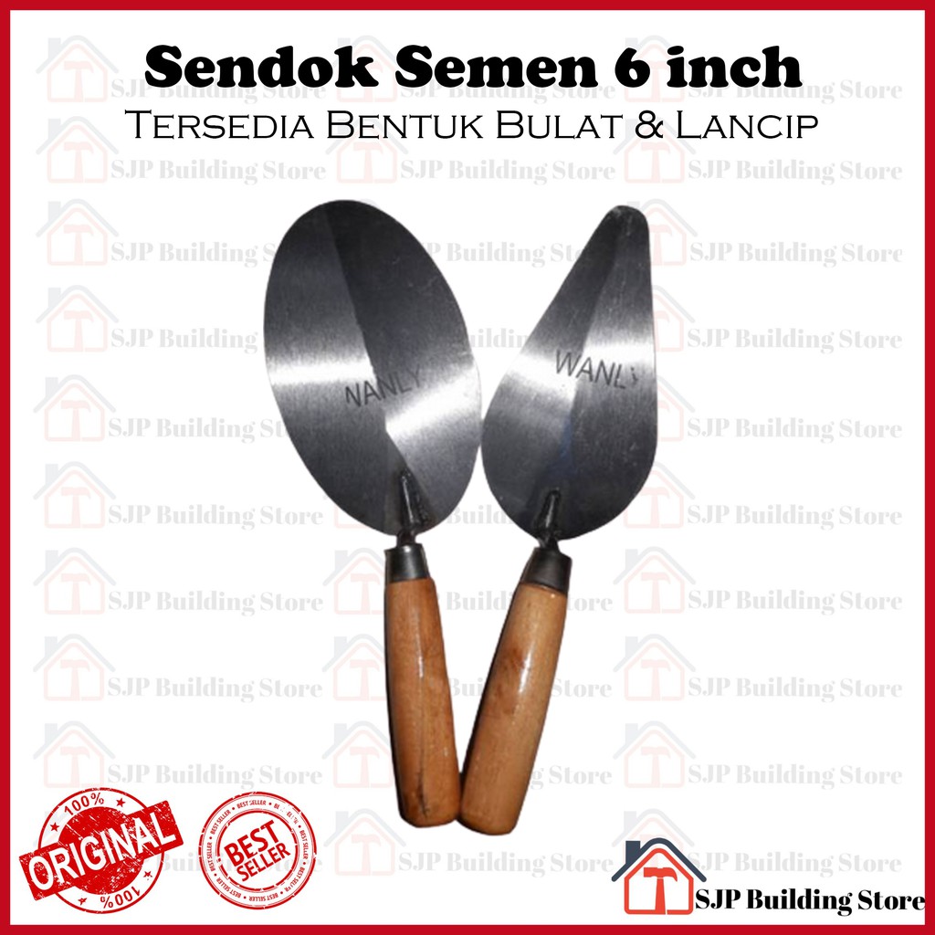 Sendok Tembok 6 Inci Gagang Kayu l Sendok Semen 6&quot;