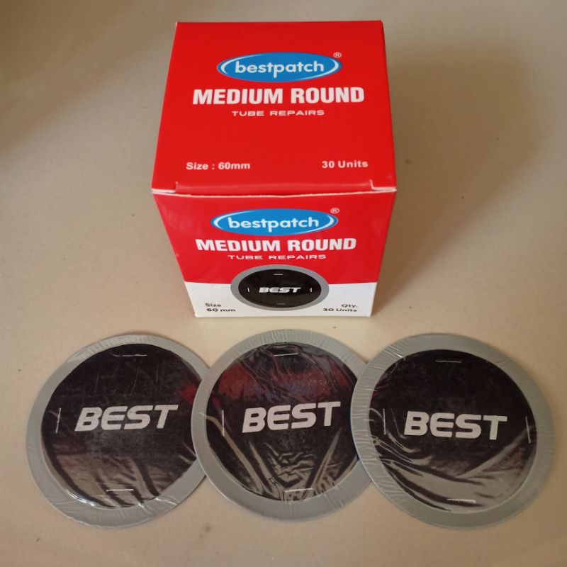 Bestpatch Medium Round 60mm 1 Box isi 30pcs - Karet Tambal Ban Dalam - Best - Bestpatch