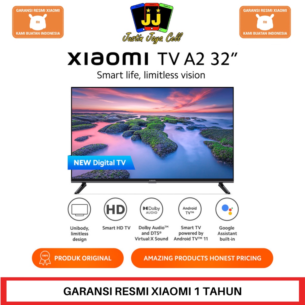 XIAOMI Mi TV A2 32 Inch Smart HD Android TV Digital TV Garansi Resmi Xiaomi