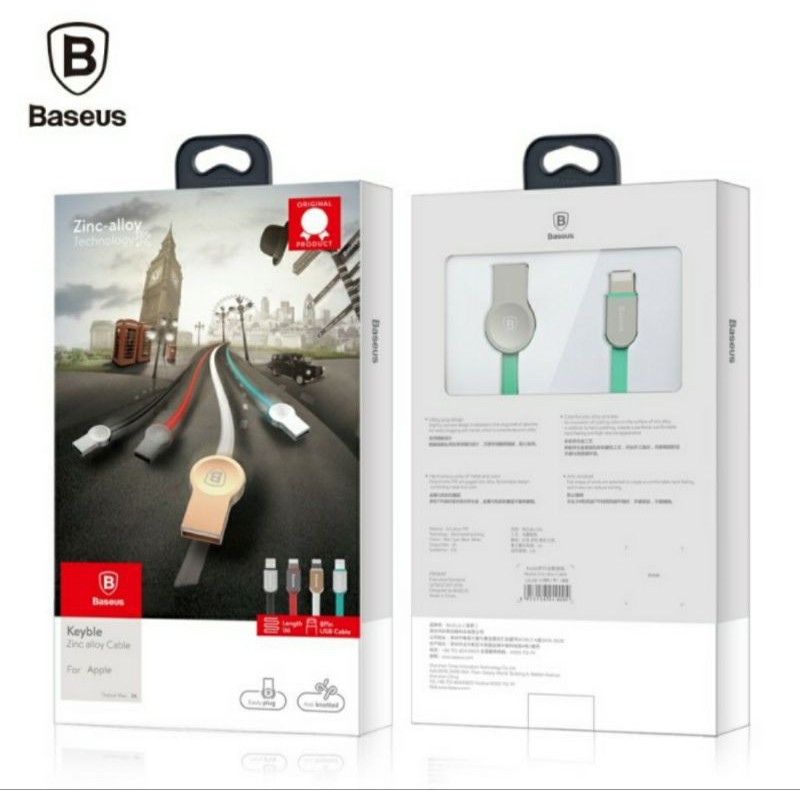 PROMO Baseus Zinc Alloy Cable Kabel Data Lightning For I PHONE IP iP-ad 1M