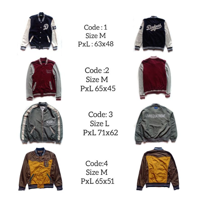JAKET SECOND VINTAGE/  VARSITY DODGERS