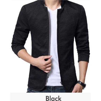 ORIGINAL DURABEL Kemeja Blazer Pria Dewasa Style Korea Lengan Panjang Bahan Katun Stretch Premium Kualitas Import Semi Formal Sweater Cowok Kasual Keren Trendy Murah Model Slimfit Varian Warna Hitam Navy Abu Polos Terbaru Terlaris 2023 M L XL XXL