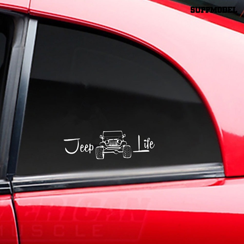 Stiker Decal Motif Tulisan Jeep Life Untuk Dekorasi Jendela / Bumper Mobil SUV / Truk