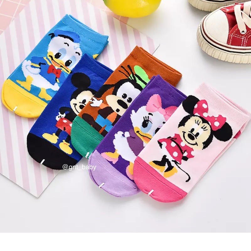 kaos kaki dewasa disney original korea mickey minnie mouse donald daisy duck socks wanita anak kids