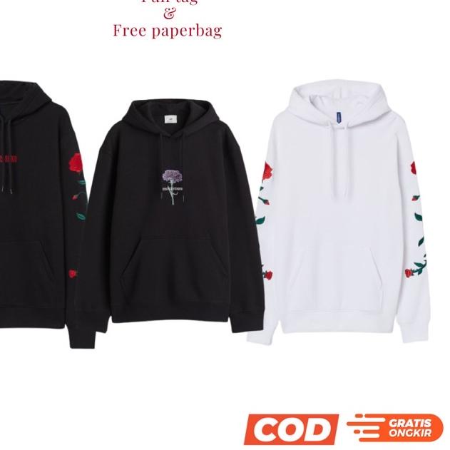 ✼ Hoodie HNM Rose Collection Bordir, Free Papper Bag ✷