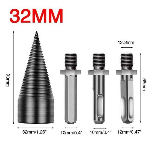 Mata Bor Pemecah Kayu Pemotong Firewood Drill Bit Split ​Cone 32mm