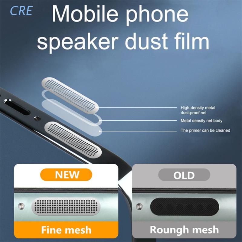 Cre 8Pcs Stiker Mesh Metal Anti Debu Untuk Speaker iPhone 13 12 11Pro