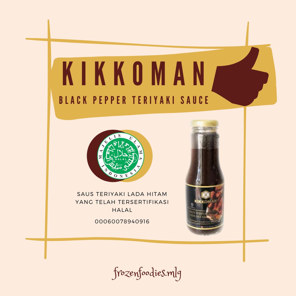 

Kikkoman Black Pepper Teriyaki Sauce ( Saos Teriyaki Lada Hitam) Halal 300 gr