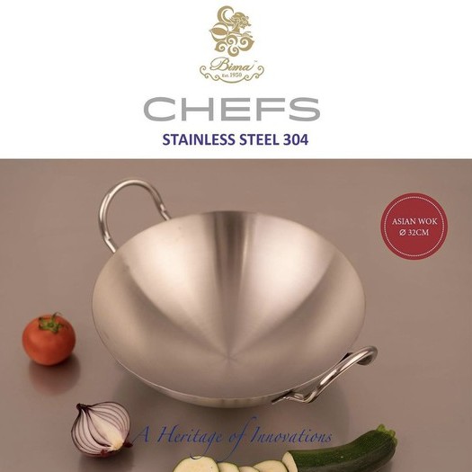 Wajan Penggorengan Kuali 32cm Bima Chefs Asian Wok