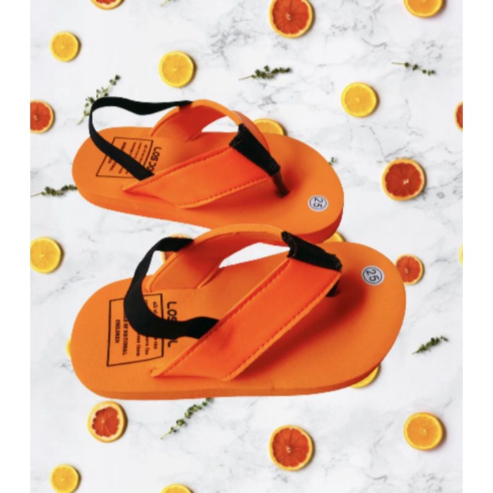 BUAH JERUK SANDAL ANAK BABY TALI BELAKANG ORANGE PROMO NEW