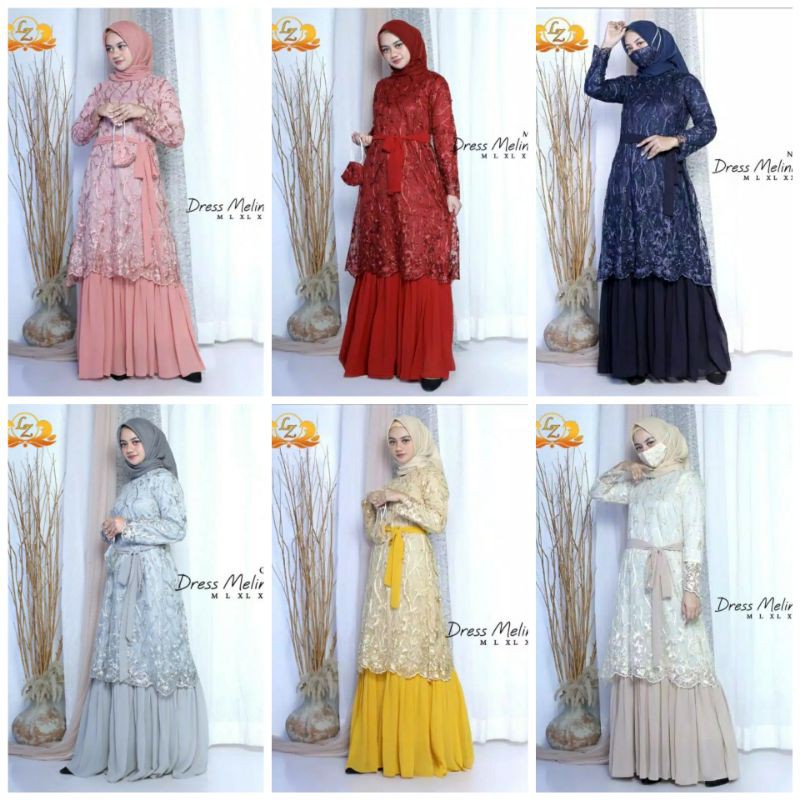 KEBAYA PESTA // GAMIS KOMBINASI CERUTY //SERAGAMAN PESTA