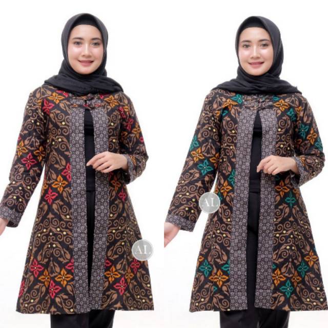  Baju  batik atasan modern kekinian model terbaru  tunik  