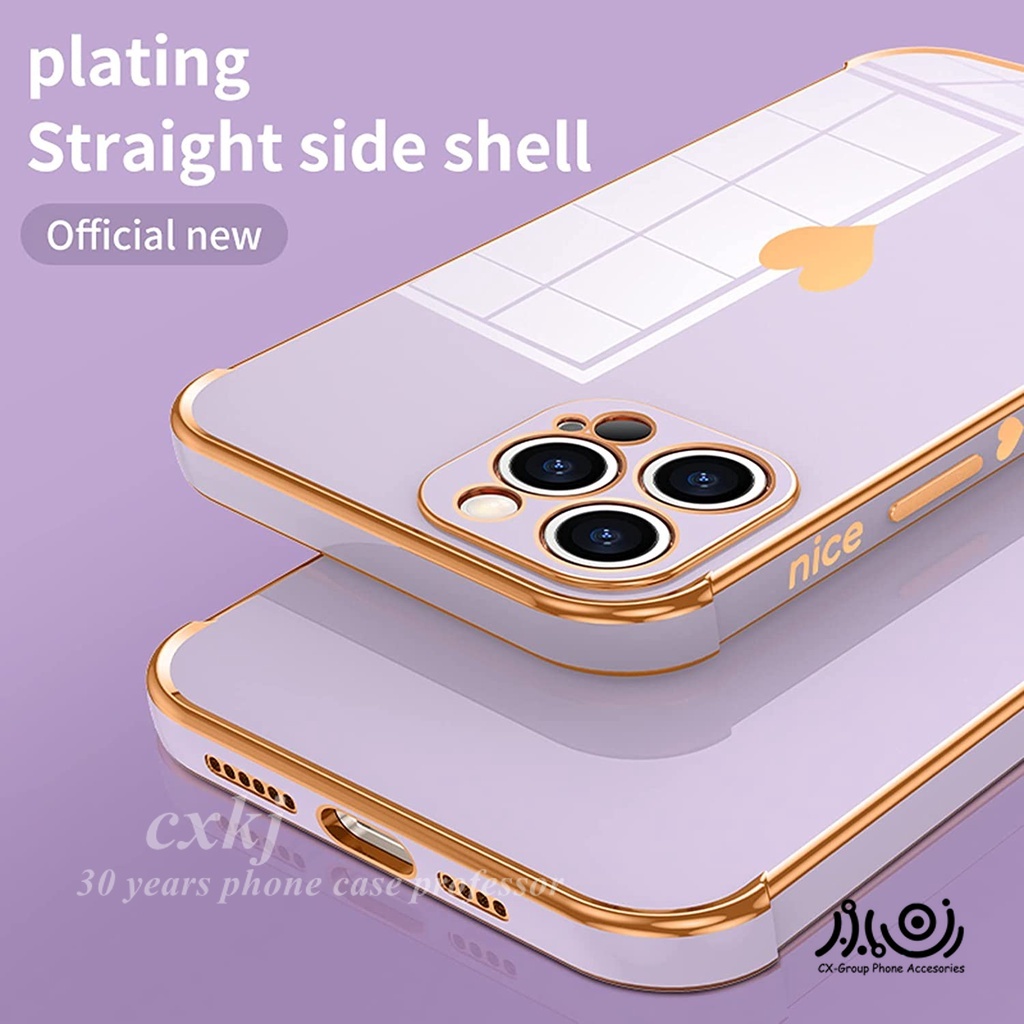 6D Plating phone case for iPhone X XS MAX XR 11 Pro 6+ 6s plus  Electroplated Love Heart silicone shockproof case camera protector back cover