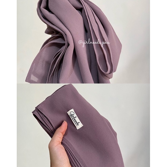 ARUMI / PASHMINA MALAY (BISA SYAR'I UKURAN BARU -+200x75)-Dusty Plum