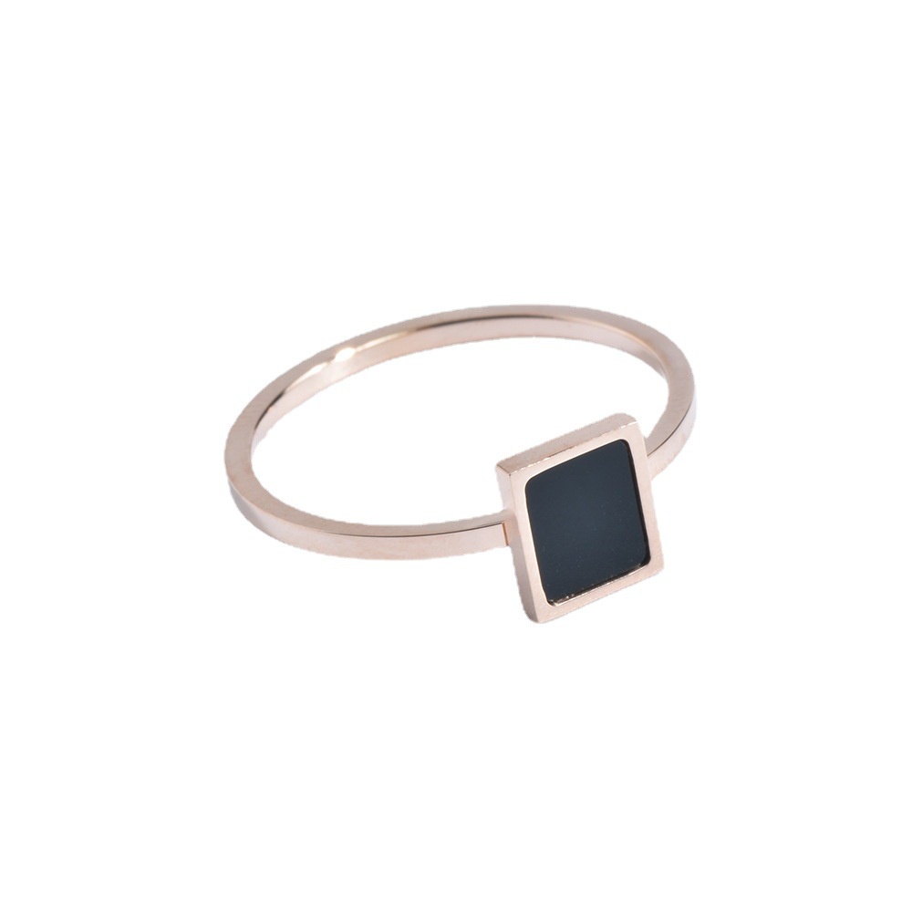 Cincin titanium wanita hitam fashion women ring