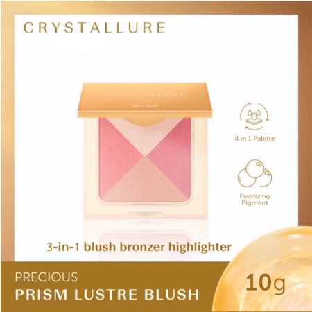 ★ BB ★ Wardah Crystallure Precious Lustre Prism Blush 10gr - Blush On (Hasil gemerlap, menyamarkan garis halus)