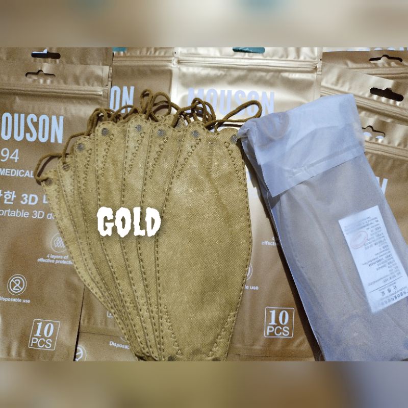 masker kf 94 mouson 4ply isi 10pcs GOLD