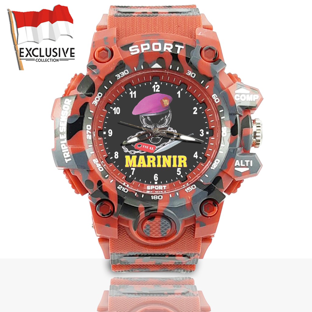 (Exclusive) Jam Tangan MARINIR - TNI Loreng Army | Motif 1