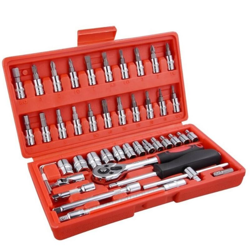 MJ88 COD Kunci SOK 46 PC Set Socket (1/4 &quot;) Full Lengkap Socket Tool kit super murah