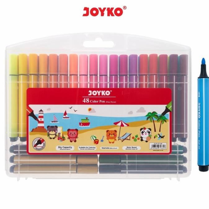 

PERALATAN MENGGAMBAR SPIDOL JOYKO 48WARNA CLP57-48/COLOR PEN WARNA/SPIDOL 48 WARNA WARNI PERALATAN