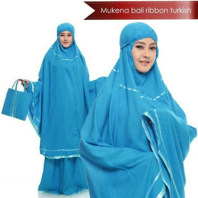 Mukena katun rayon polos pita terbaru