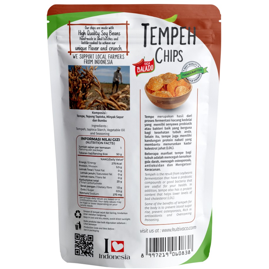 Woh Keripik Tempe Cemilan Tempe Tempeh Chips Cemilan Tempe Snack Tempe Rasa Balado 50 Gram Shopee Indonesia