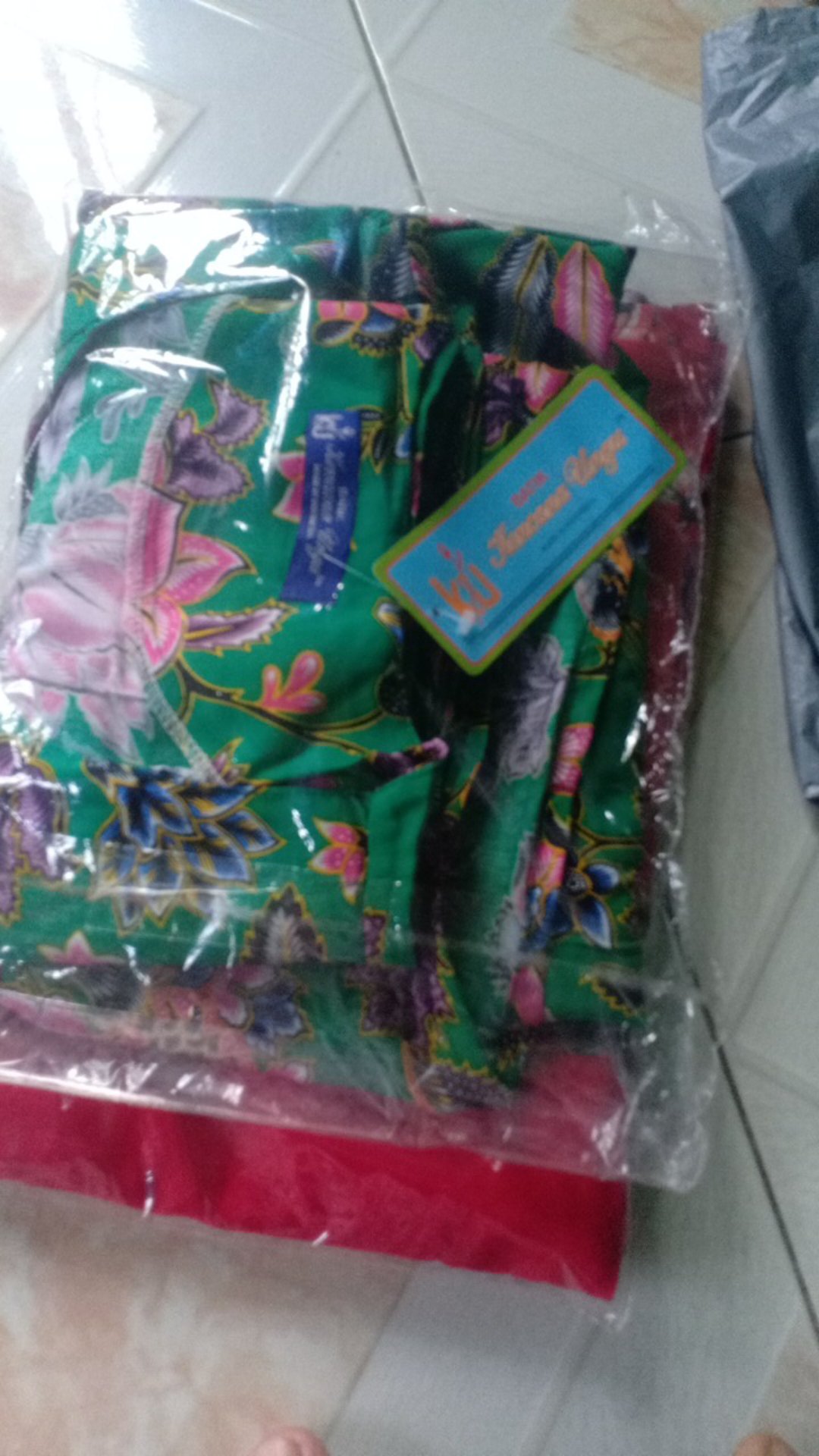 Setelan Jumbo Batik Kerah Bulat Kencana Ungu Ll 2l Ld 130 Pc 65