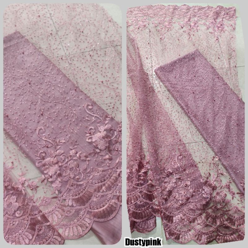 Brokat Tile Bordir mutiara , bahan kebaya , kain brukat , kain kebaya Tile , toko kain kebaya murah