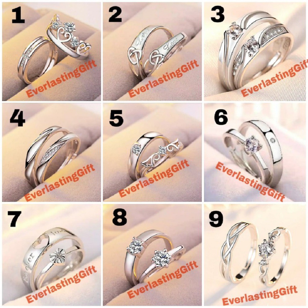 Cincin Couple Harga Satuan (Sepuh Perak, Anti Karat)