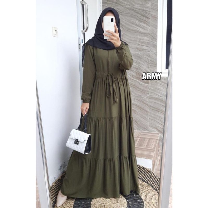 Gamis ity crepe ,Serut Susun Basic/ Gamis Polos Serut/termurah/terlaris