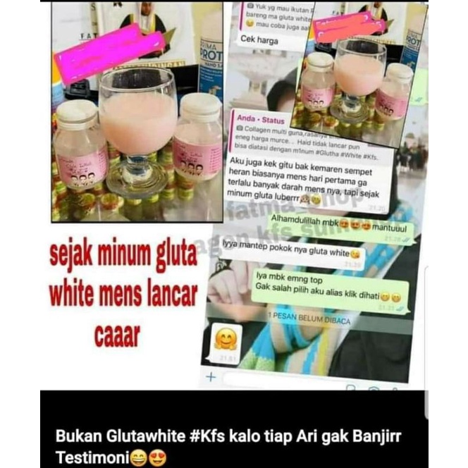 

GLUTA WHITE MILK KFS/ ORIGINAL 100%/ PEMUTIH BADAN/ SUSU