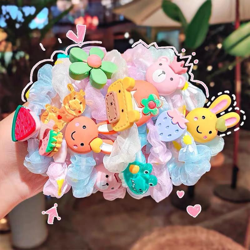 ikat rambut anak renda karakter kartun lucu 5pcs/set impor